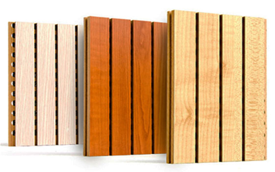 grooved wooden acoustic panels