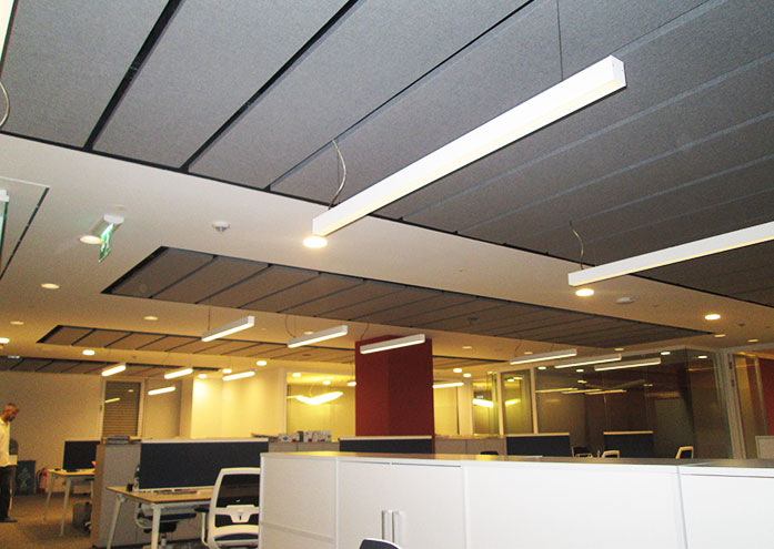 vemilac acoustic glaswool fabric canopy panels