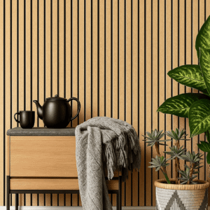 PVC-Foiled Slatted Wood Acoustic Felt Panel